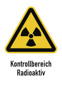 Kontrollbereich Radioaktiv, Kombischild, Alu, 210x297 mm 