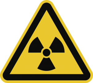 Warnung vor radioaktiven Stoffen... ISO 7010, Alu, geprägt, 200 mm SL 