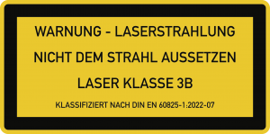 LASER KLASSE 3B DIN 60825-1, Textschild, Folie, 105x52 mm 