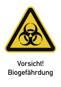 Vorsicht! Biogefährdung, Kombischild, Alu, 262x371 mm 
