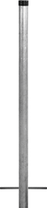 Rohrpfosten Typ S 120, Stahl, feuerverzinkt, 2000 mm Höhe, Ø 60,3 mm 