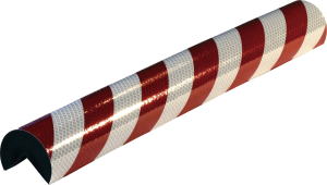 Warn- und Schutzprofil Typ A+, rot/weiß reflektierend RA2, Ø 60 mm, Länge 1 m 