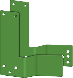 Montageplatte gekröpft, langnachl. für Rahmentüre, DIN rechts, 30 mm Versatz 
