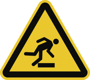 Warnung vor Hindernissen am Boden ISO 7010, Alu, 400 mm SL 