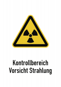Kontrollbereich Vorsicht Strahlung, Kombischild, Folie, 148x210 mm 