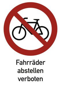 Fahrräder abstellen verboten, Kombischild, Alu, 210x297 mm 