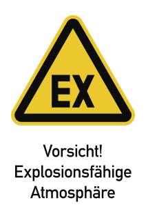 Vorsicht! Explosionsfähige Atmosphäre, Kombischild, Kunststoff, 210x297 mm 