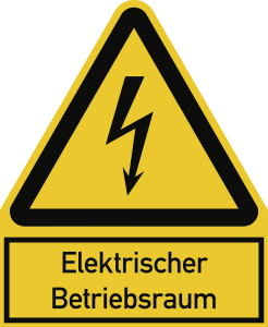 Elektrischer Betriebsraum ISO 7010, Kombischild, Alu, 200x244 mm 