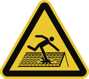 Warnung vor nicht durchtrittsicherem Dach ISO 7010, Alu, 200 mm SL 
