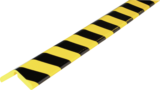 Warn- und Schutzprofil Typ H+ Flex, gelb/schwarz, 60x60 mm, Länge 1 m 