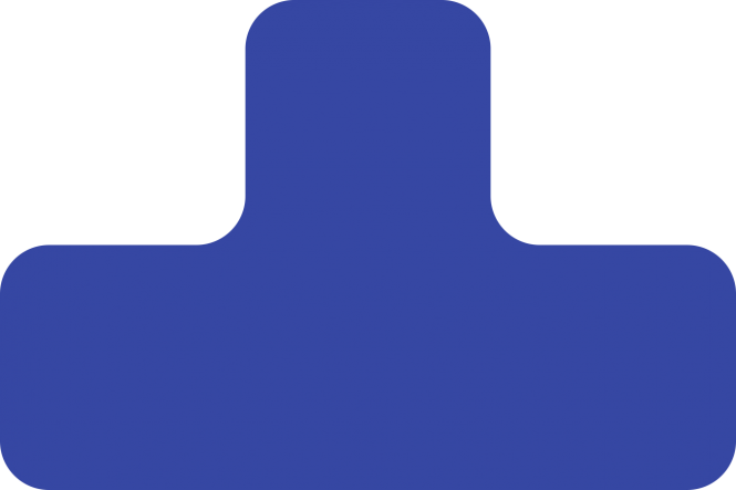 Stellplatzmarker WT-5110, T-Stück, PVC, Blau, 150x100 mm, 25 Stück/VE 