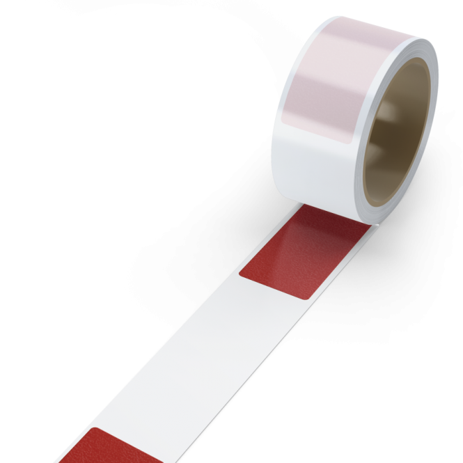 Segmentierte Bodenmarkierungsstreifen WT-5124, PVC, Rot, 75x220 mm, Rolle 10 m 