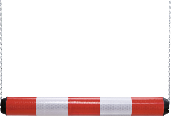 Höhenbergrenzer aus Kunststoff, rot/weiß refl., Breite 950 mm, Ø 100 mm 