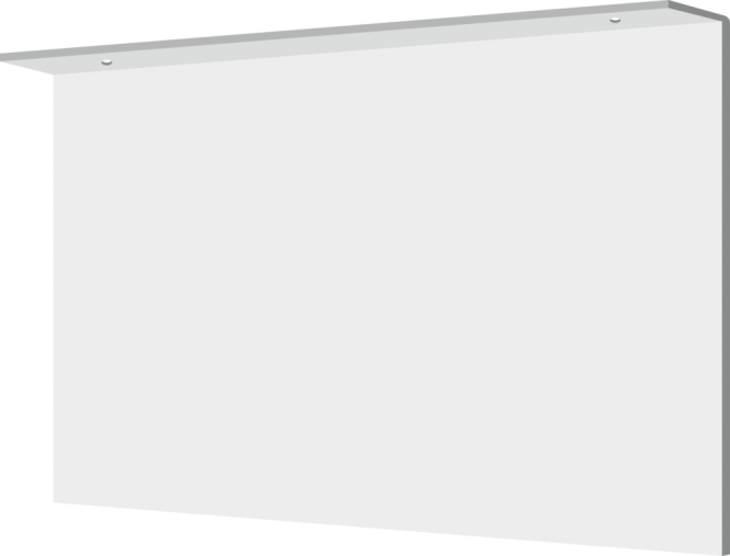 Fahnenschild blanko, rechteckig, Abkantung lange Seite, Aluminium, 400x200 mm 