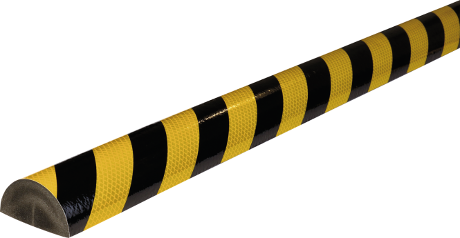 Warn- und Schutzprofil Typ C+, gelb/schwarz reflektierend RA2, 70x35mm, Länge 1m 