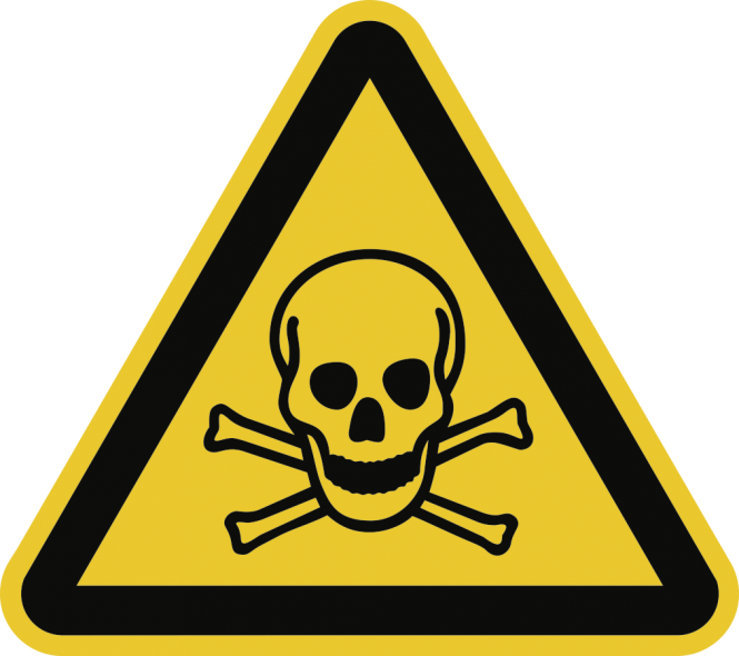 Warnung vor giftigen Stoffen ISO 7010, Alu, 100 mm SL 