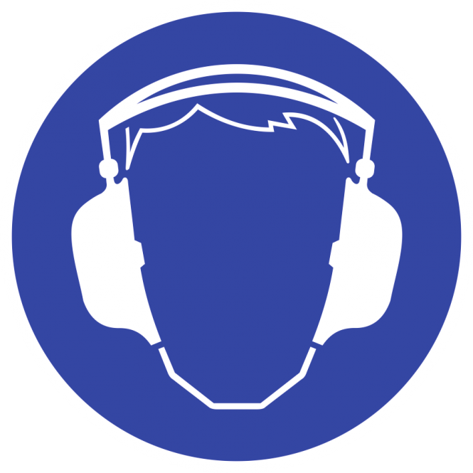 Gehörschutz benutzen, Folie, Ø 50 mm, 10 Stück/Bogen 