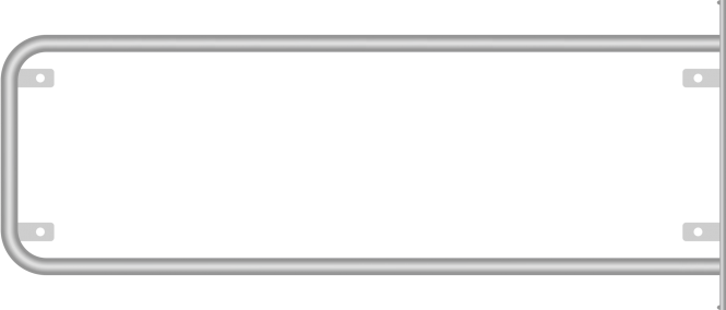 Aluminium-Rahmen passend für Schildformat 1185x150 mm zur Bandbefestigung 