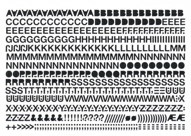Großbuchstaben schwarz, Folie, 15 mm, 1 Bogen 