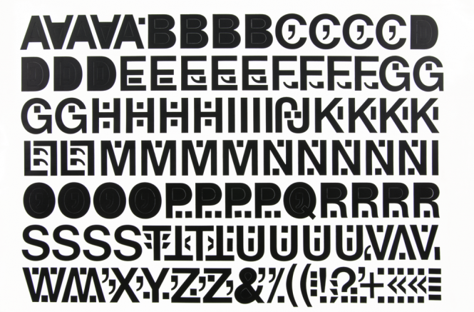 Großbuchstaben schwarz, Folie, 75 mm, 1 Bogen 
