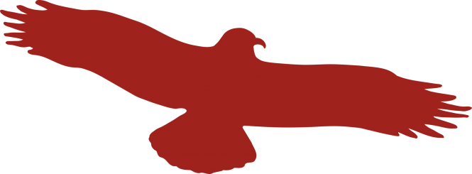 Piktogramm Vogel einzeln rot, Folie, 330x130 mm 