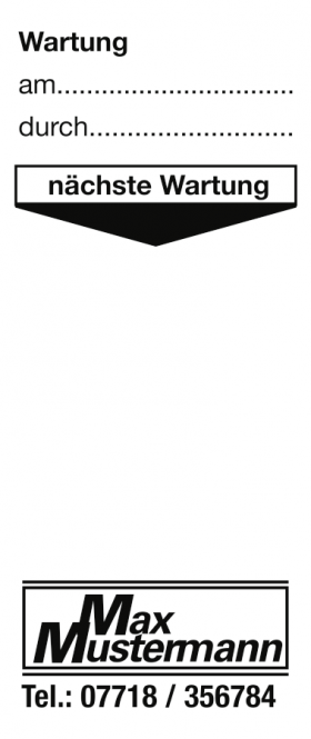 Grundplakette mit Text/Logo schwarz nach Wunsch, Folie, 40x95 mm, 250 Stk./Rolle 