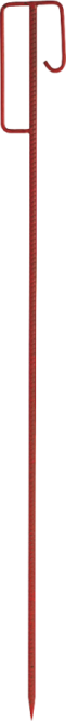 Einschlagpfosten, Laterneneisen, Stahl, rot lackiert, Ø 12 mm, 1200 mm Länge 