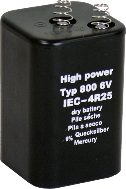 Trockenbatterie für LED-Elektronenblitzleuchte, 6 Volt - 7 Ah 