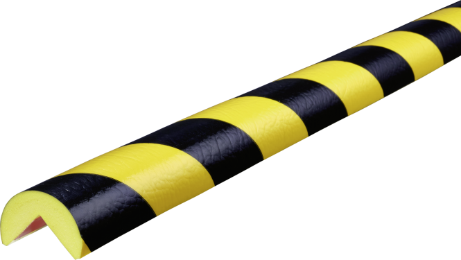 Warn- und Schutzprofil Typ A, gelb/schwarz, Ø 40 mm, Länge 1 m 