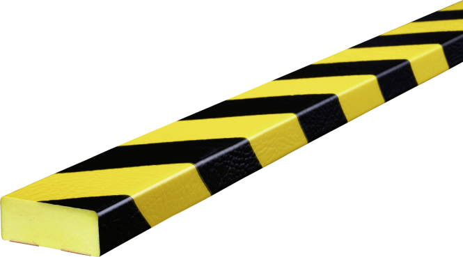 Warn- und Schutzprofil Typ D, gelb/schwarz, 50x20 mm, Länge 1 m 