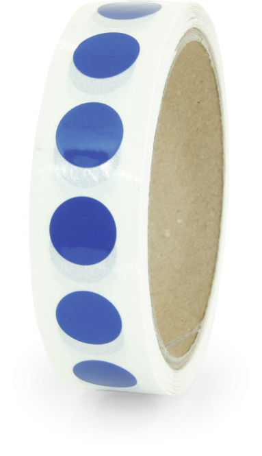 Markierungspunkte blanko, Polypropylenfolie, blau, Ø 15 mm, 500 Stück/Rolle 