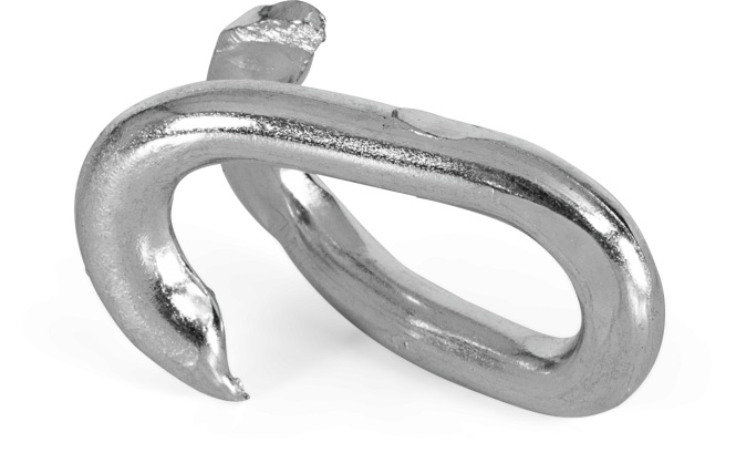 Not-/Verbindungsglied für Absperrketten, Stahl, Silber, 42x26x6 mm 