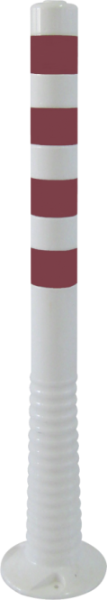 Flexipfosten weiß mit roten reflektierenden Streifen, TPE, Ø 80 mm, Höhe 1000 mm 