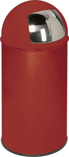 Abfallsammler D35 mit Einwurfklappe, Stahlblech, Rot, Ø 350 mm, 740 mm Höhe 