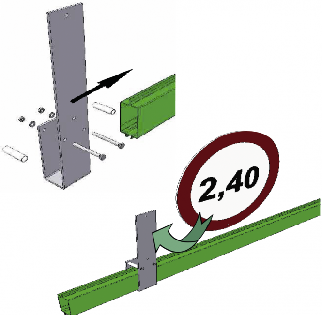 HBS Schildhalter für eine maximale Schildfläche von 0,5 m² 