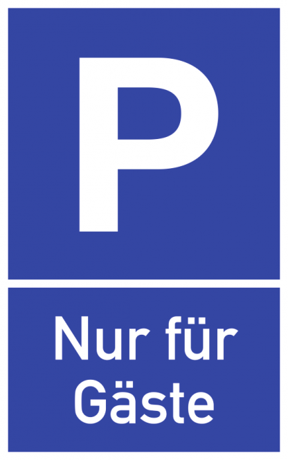 Parkplatzschild - Nur für Gäste, Alu, 250x400 mm 