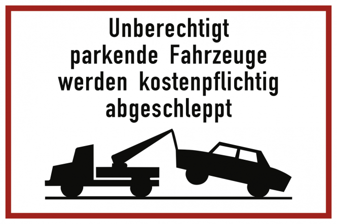 Unberechtigt parkende Fahrzeuge werden ..., Alu, reflektierend RA1, 600x400 mm 