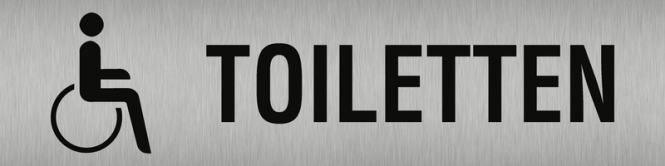 Piktogramm Toiletten Behinderte/barrierefrei, Edelstahl, selbstklebend, 160x40mm 