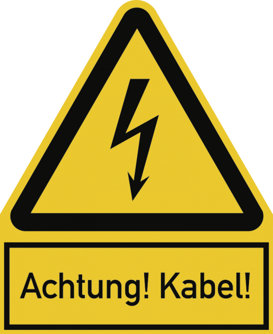 Achtung! Kabel!, Kombischild, Kunststoff, 200x244 mm 