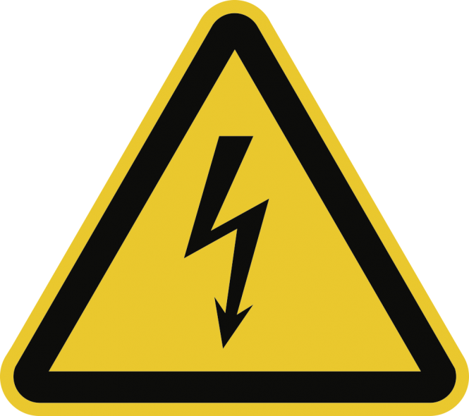 Warnung vor elektrischer Spannung ISO 7010, Alu, 300 mm SL 