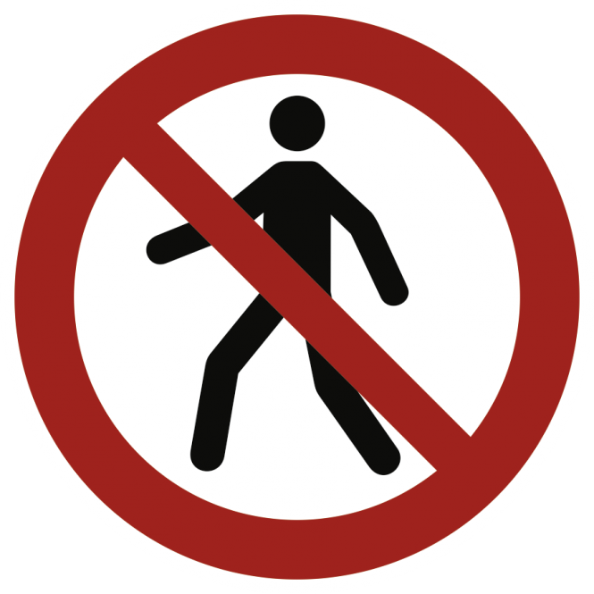 Für Fußgänger verboten ISO 7010, Alu, Ø 315 mm 