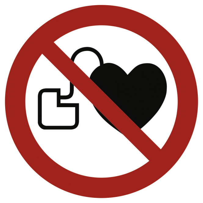 Kein Zutritt für Personen mit Herzschrittmacher ISO 7010, Alu, Ø 315 mm 