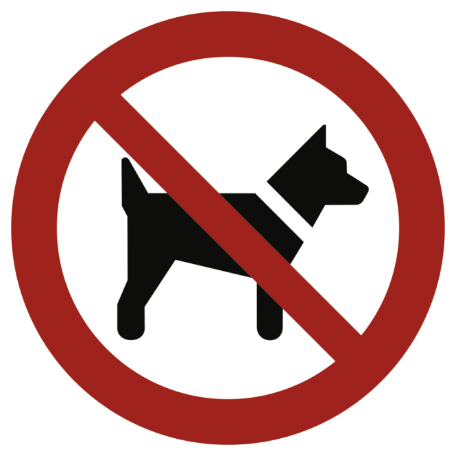 Mitführen von Hunden verboten ISO 7010, Folie, Ø 200 mm 