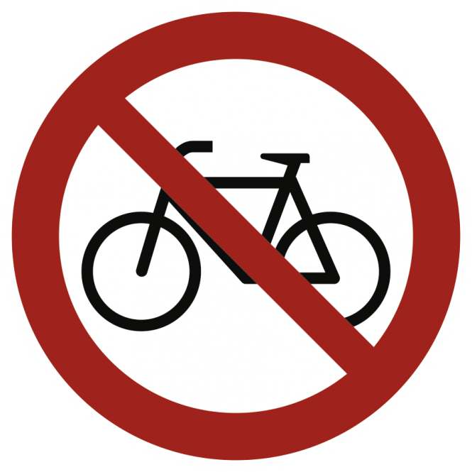 Verbot für Radfahrer, Folie, Ø 200 mm 