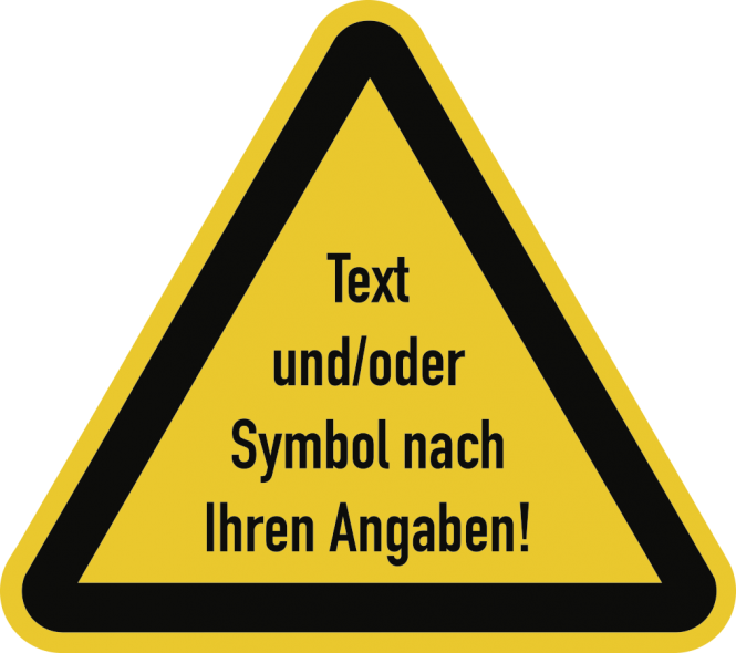 Warnzeichen - Text und/oder Symbol nach Ihren Angaben, Alu, 200 mm SL 