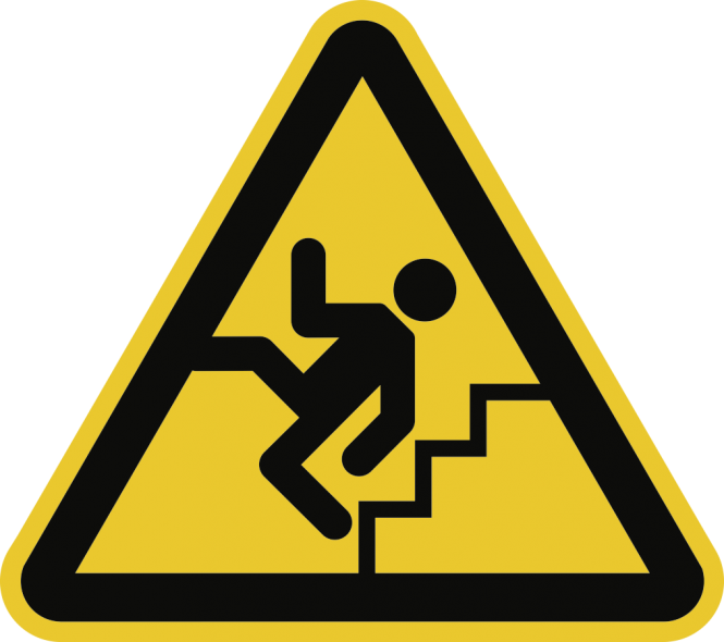 Warnung vor Treppe, Folie, 200 mm SL 