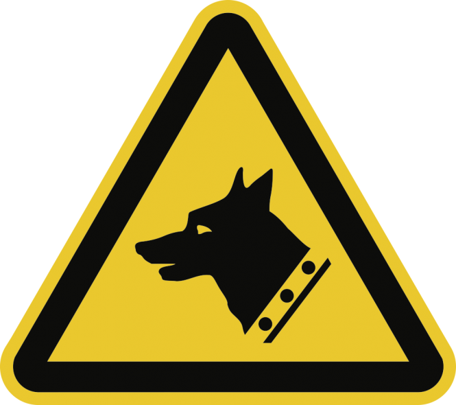 Warnung vor Wachhund ISO 7010, Kunststoff, 200 mm SL 