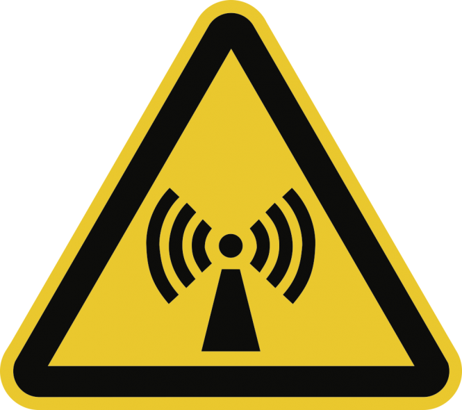 Warnung vor nicht ionisierender Strahlung ISO 7010, Folie, 200 mm SL 