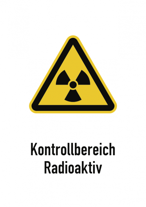 Kontrollbereich Radioaktiv, Kombischild, Folie, 148x210 mm 