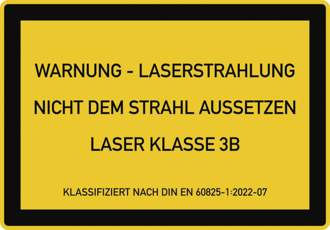 LASER KLASSE 3B DIN 60825-1, Textschild, Folie, 200x140 mm 